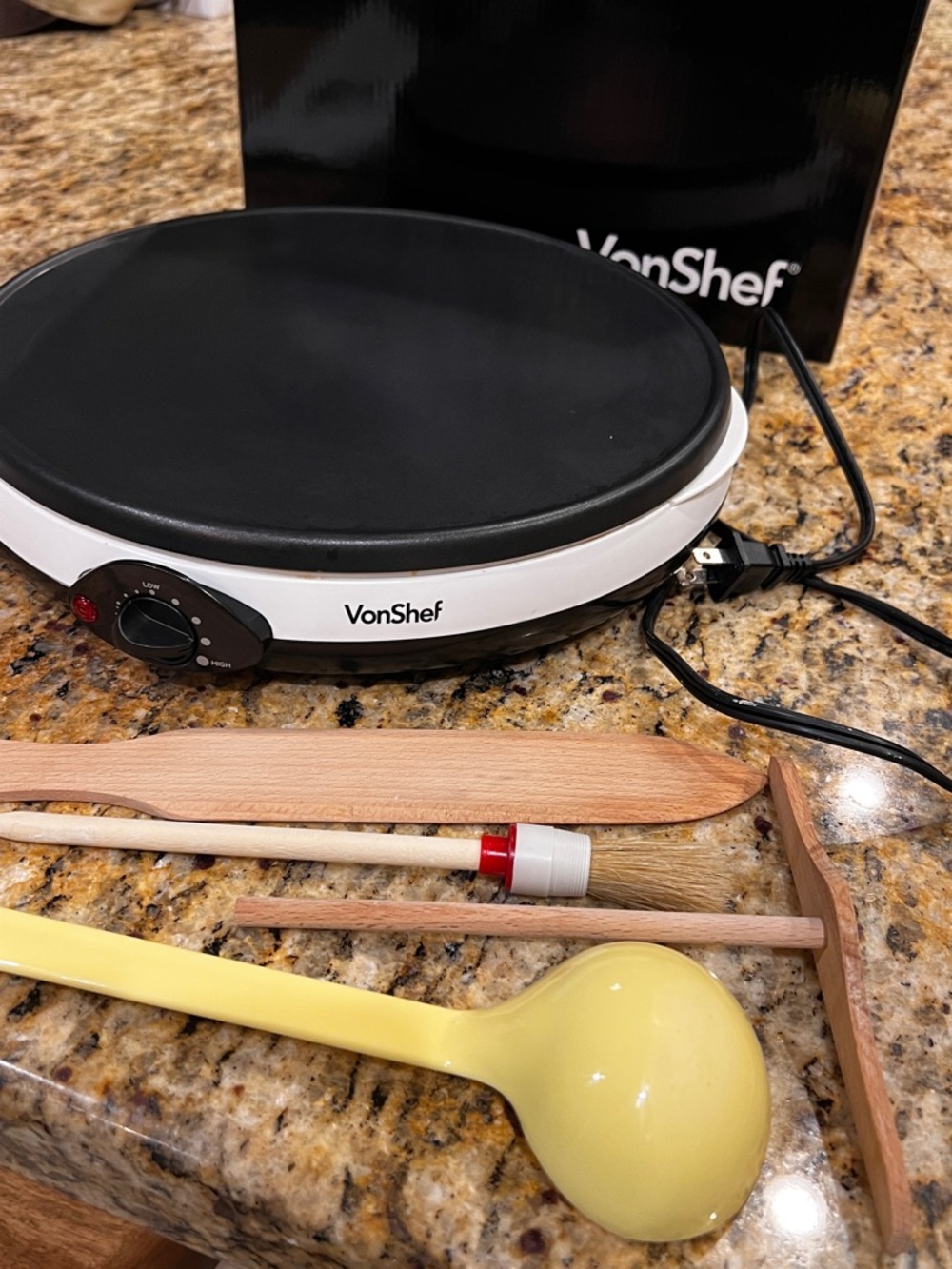 VonShef Electric Crepe Maker 12 inch White